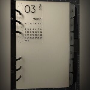 A6 Monthly Dividers